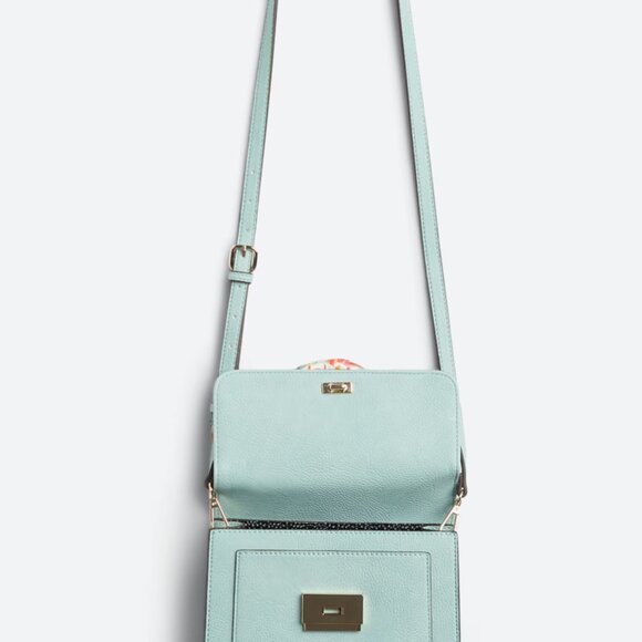 NEW Stitch Fix 41 Hawthorn Crossbody Satchel Purse Light Blue Spring Summer - Picture 3 of 8
